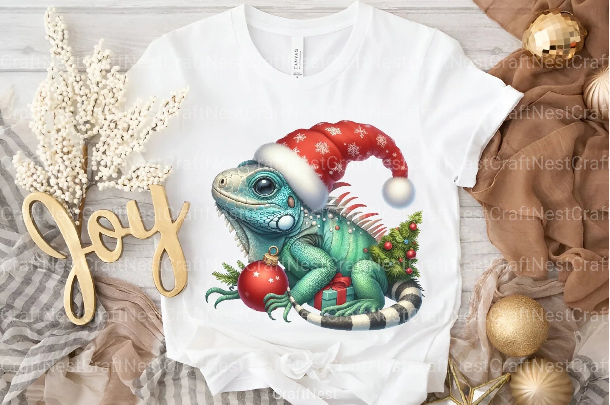 Christmas Iguana Clipart Bundle - CraftNest - Digital Crafting and Art