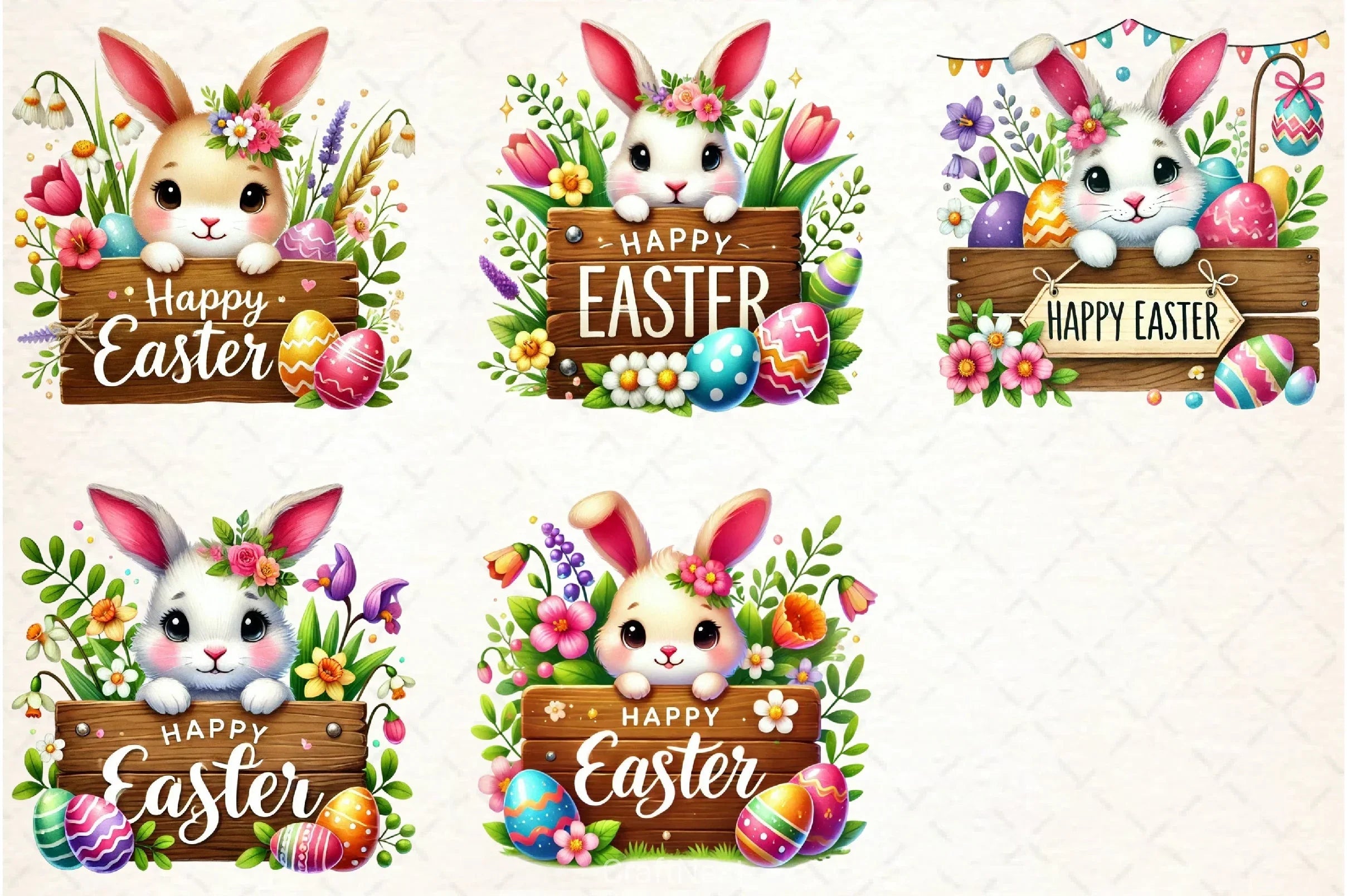 Easter Wooden Sign Clipart Bundle - CraftNest - Digital Crafting and Art