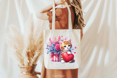 Cat Peeking Valentine Clipart Bundle - CraftNest - Digital Crafting and Art