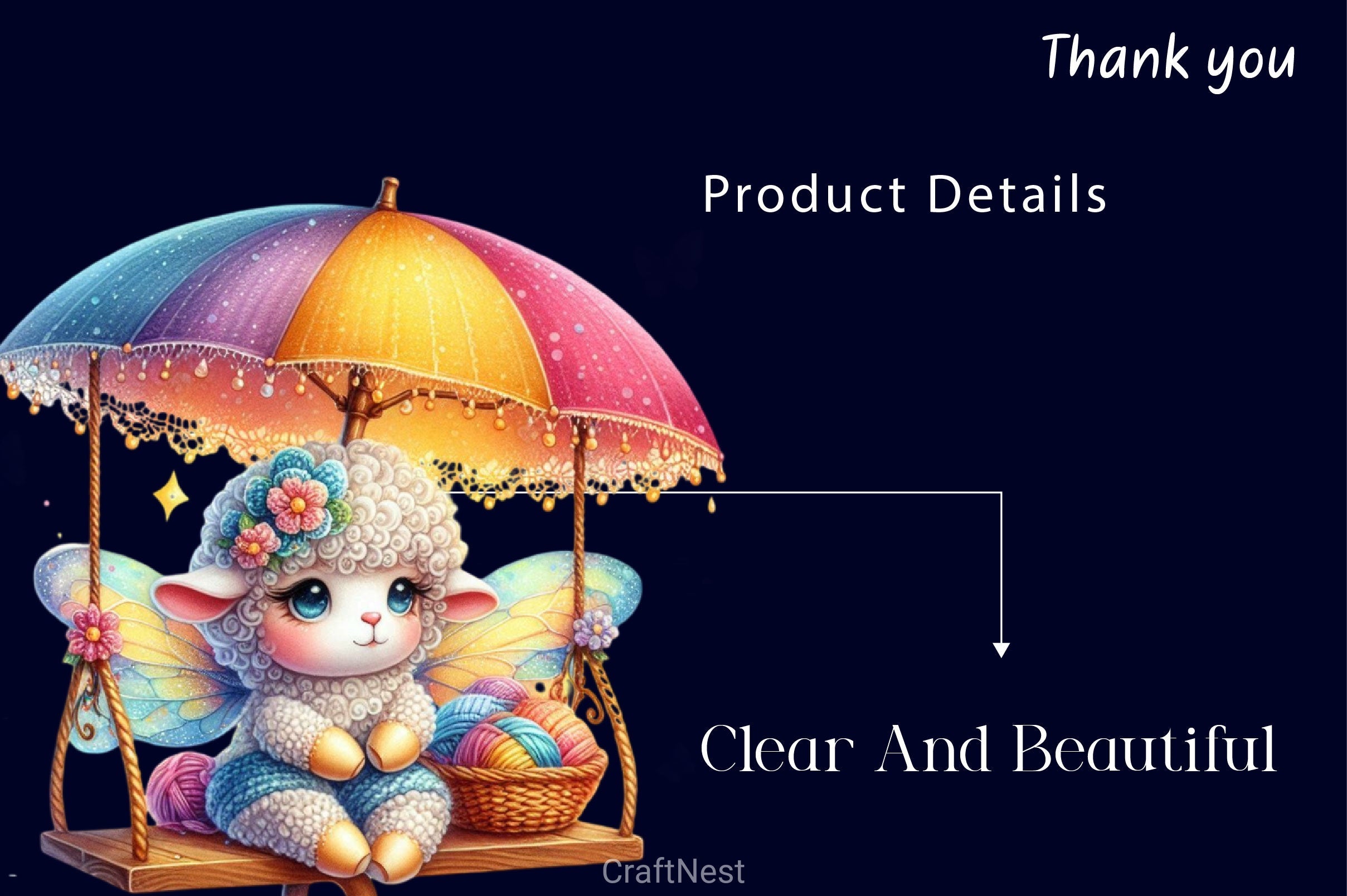 Crochet Magical Fairy Animals Clipart Bundle