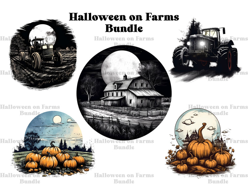 Halloween On Farm Clipart - CraftNest