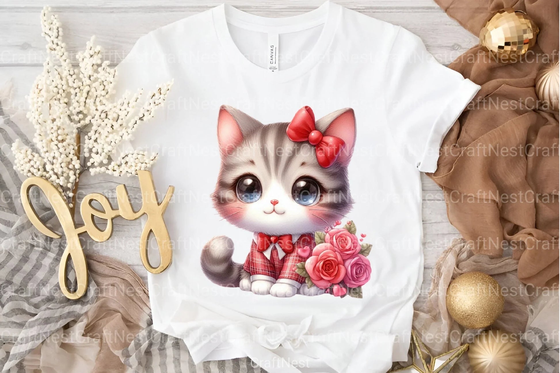 Valentine's Day Kitty Clipart Bundle - CraftNest - Digital Crafting and Art