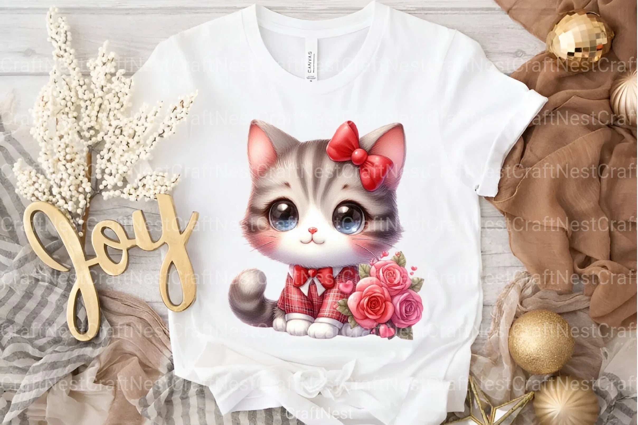 Valentine's Day Kitty Clipart Bundle - CraftNest - Digital Crafting and Art