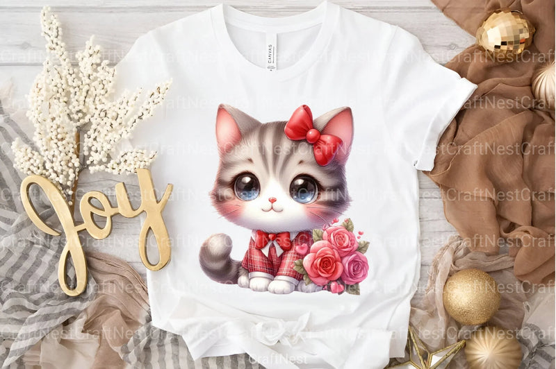 Valentine's Day Kitty Clipart Bundle - CraftNest - Digital Crafting and Art