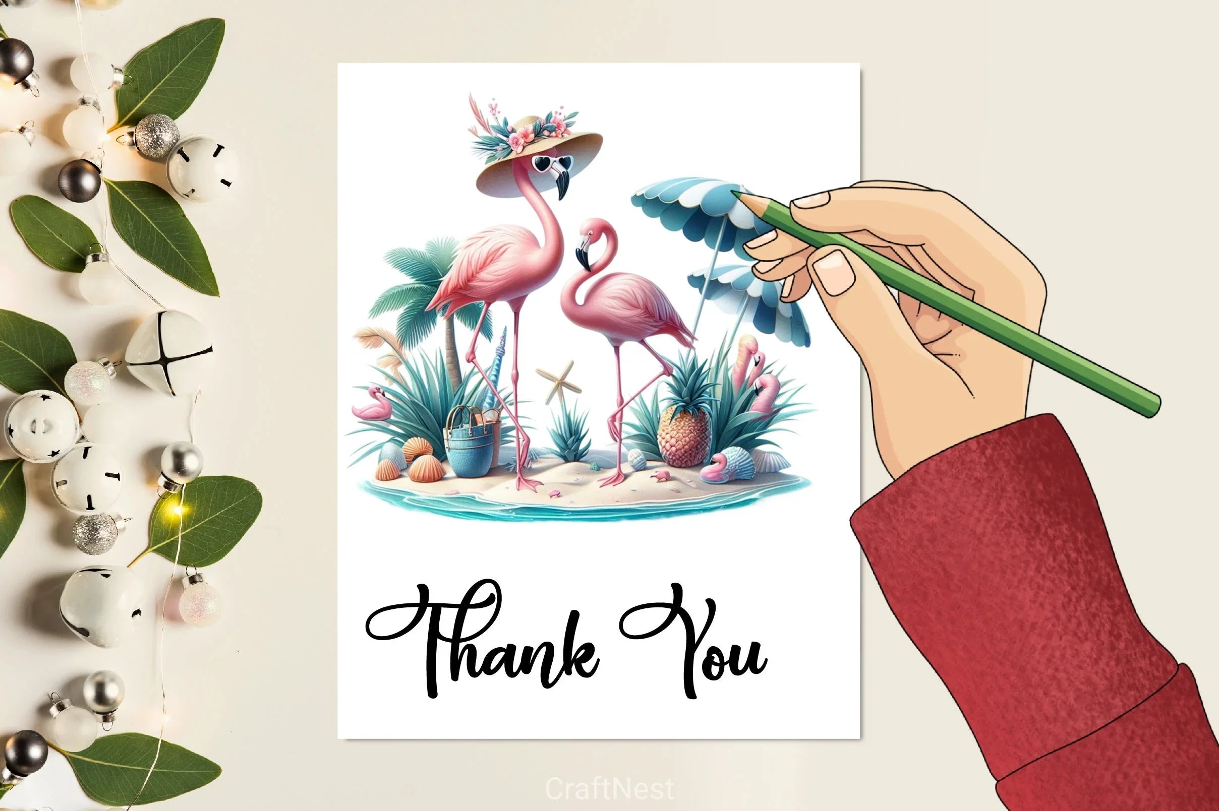 Summer Flamingo Clipart Bundle - CraftNest - Digital Crafting and Art