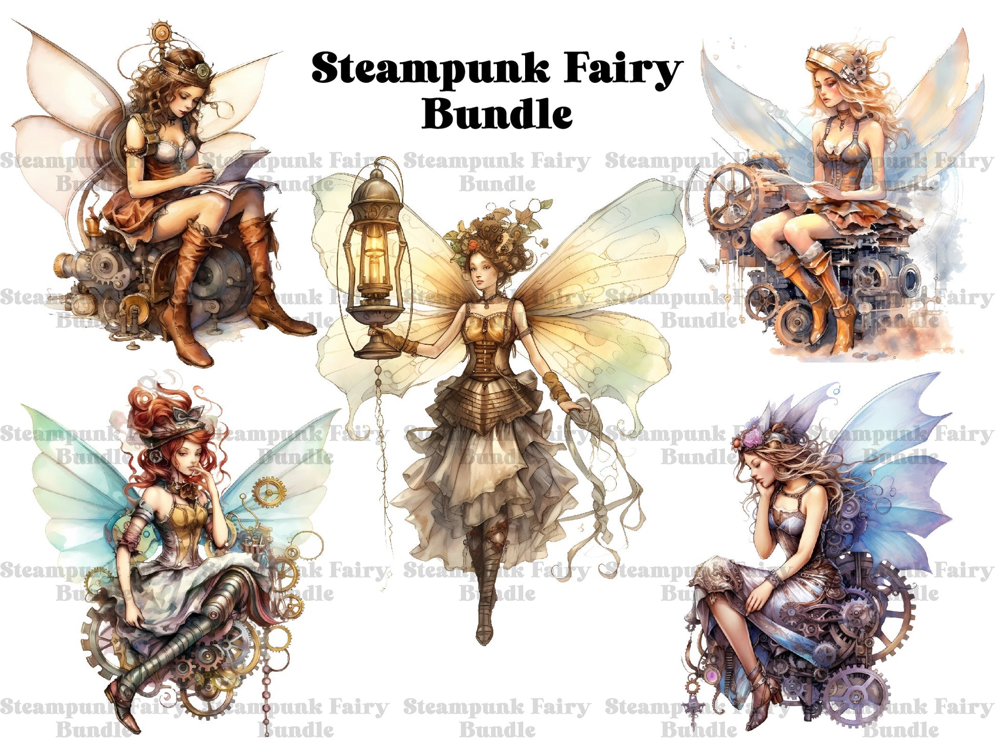 Steampunk Fairies Clipart - CraftNest
