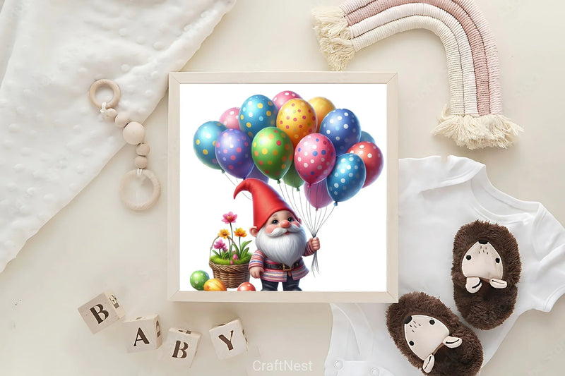 Gnome Balloons Clipart Bundle - CraftNest - Digital Crafting and Art