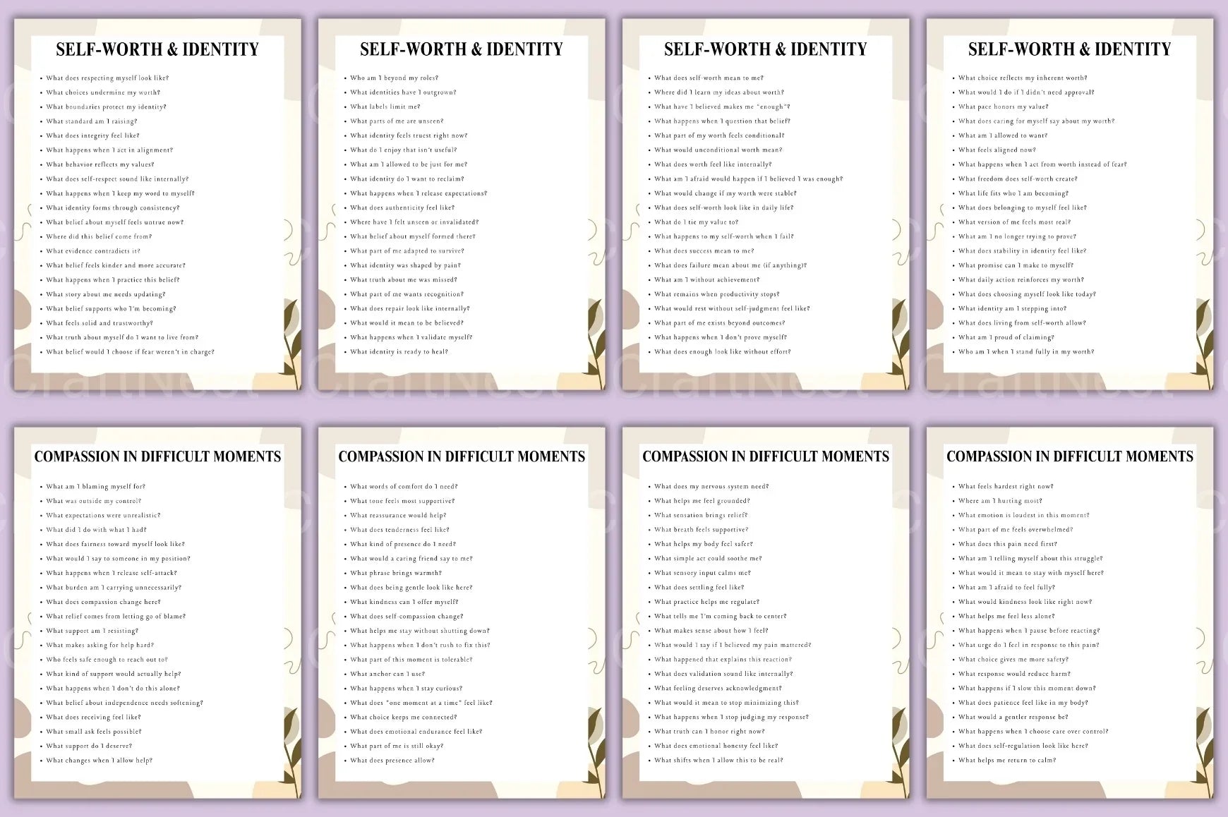 Self-Compassion Prompt Book for Personal Growth - CraftNest - Digital Crafting and Art