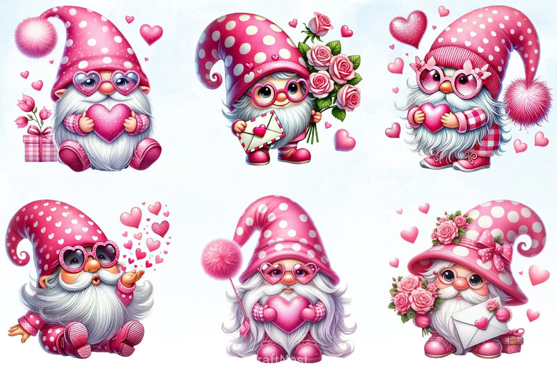 Valentine Gnome Clipart Bundle 7 - CraftNest - Digital Crafting and Art