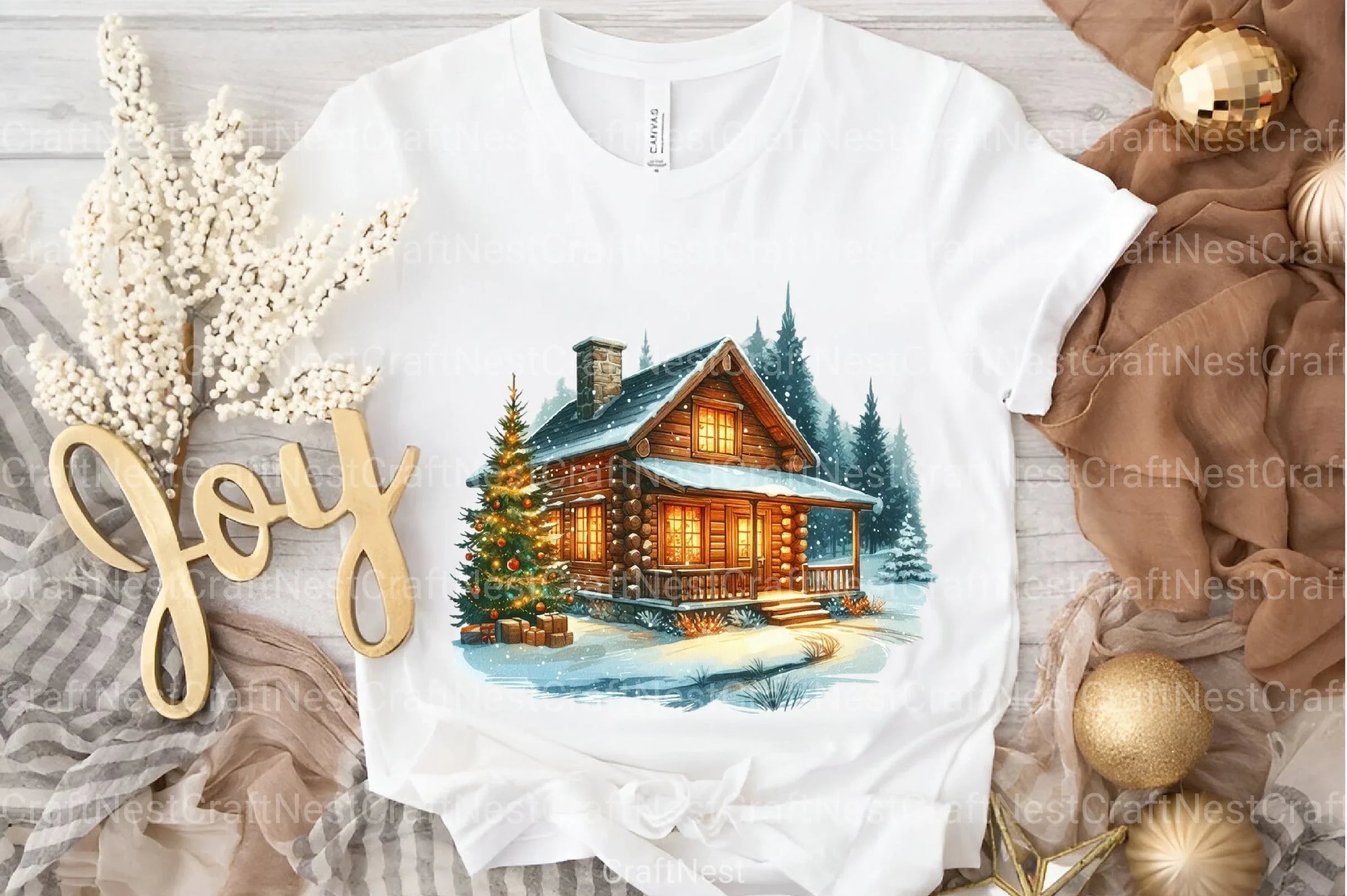 Christmas Winter Cabin Clipart Bundle - CraftNest - Digital Crafting and Art