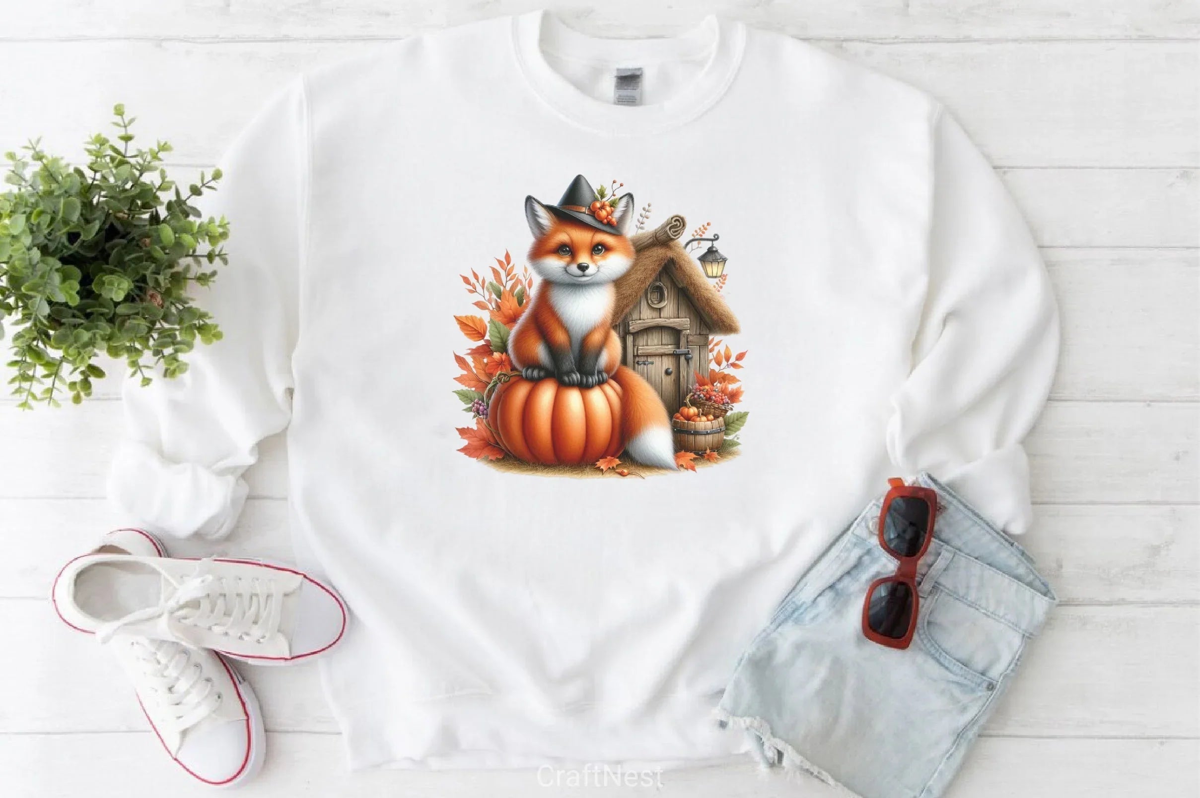 Autumn Fox House Clipart Bundle - CraftNest - Digital Crafting and Art