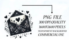 Black Valentine Crochet Envelopes Bundle - CraftNest - Digital Crafting and Art