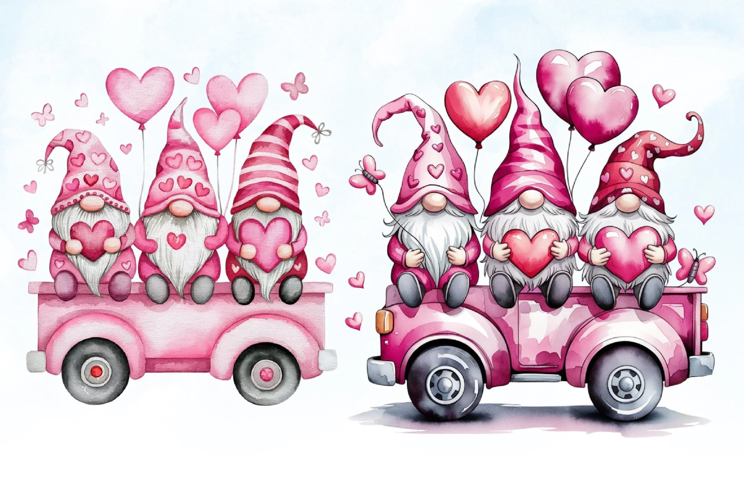 Valentine Gnomes Truck Clipart Bundle - CraftNest - Digital Crafting and Art