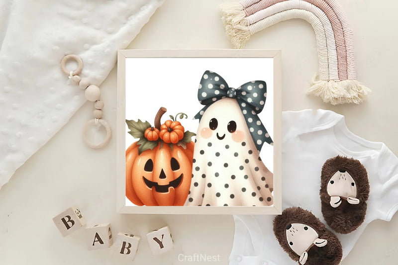Halloween Ghost & Pumpkin Clipart Bundle 2 - CraftNest - Digital Crafting and Art