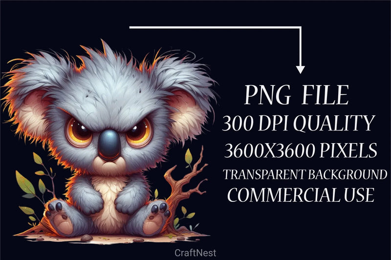 Angry Koala Clipart Bundle - CraftNest - Digital Crafting and Art
