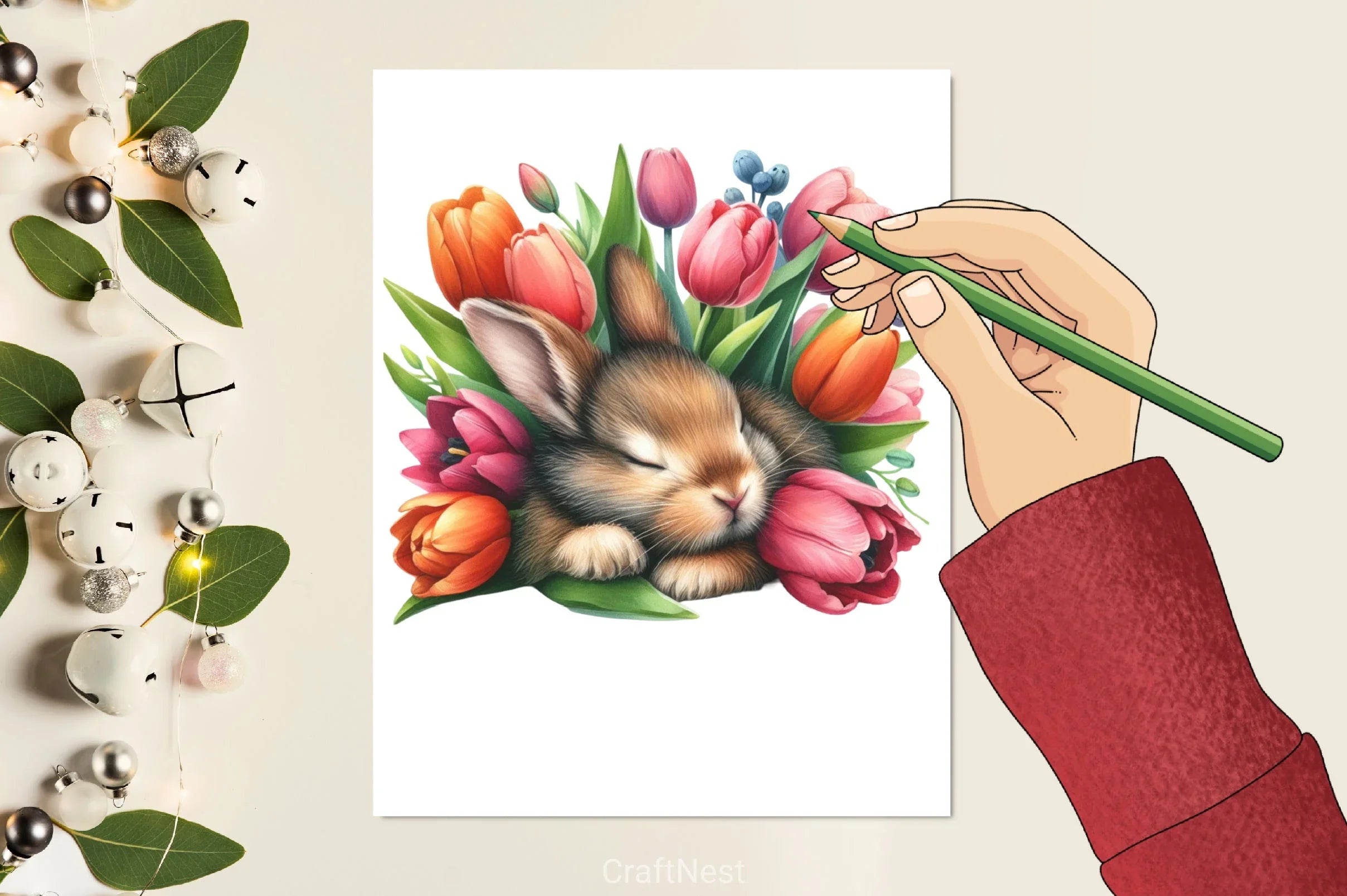 Sleeping Bunny Clipart Bundle - CraftNest - Digital Crafting and Art