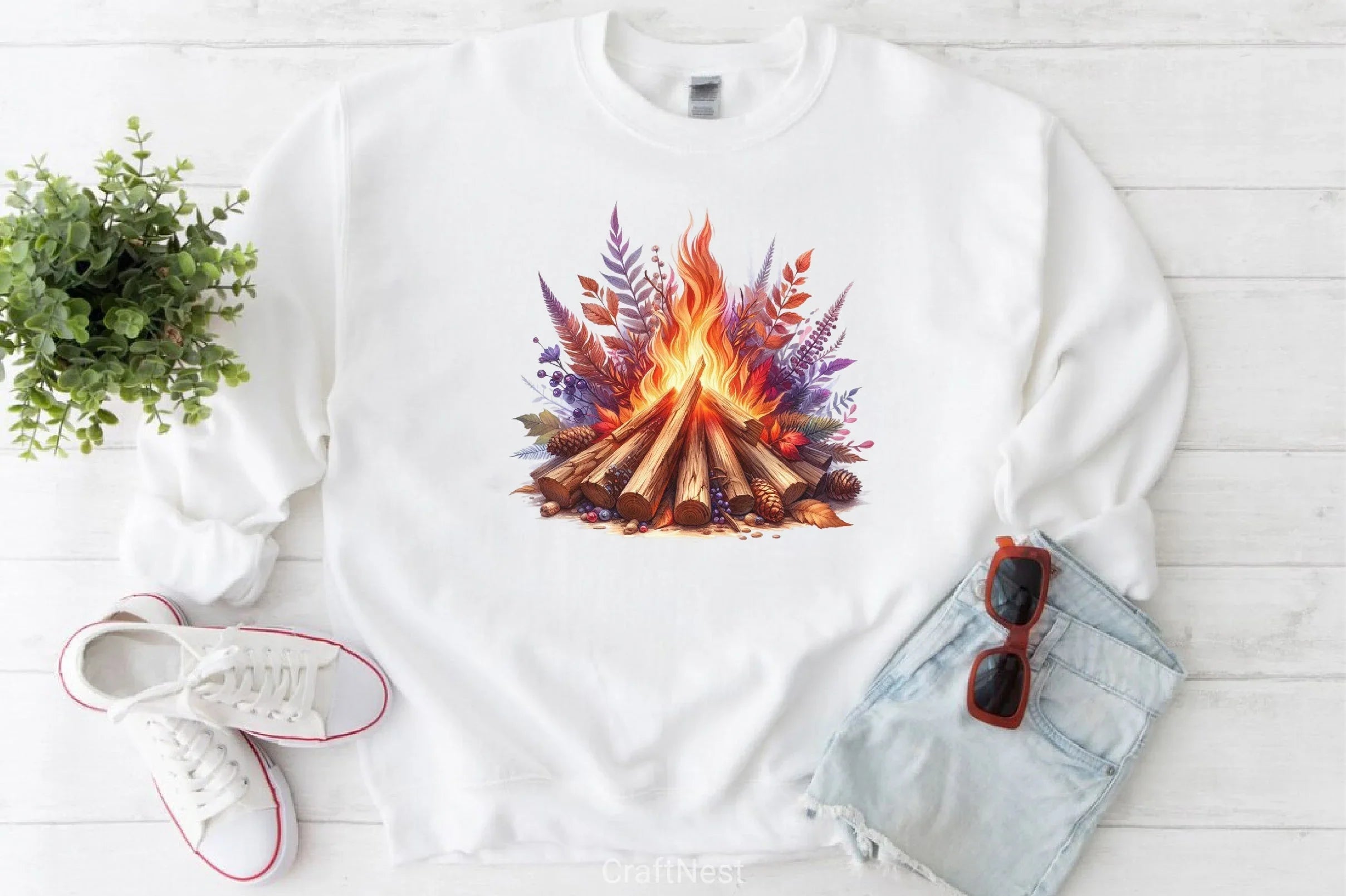 Bonfire Camping Clipart Bundle - CraftNest - Digital Crafting and Art