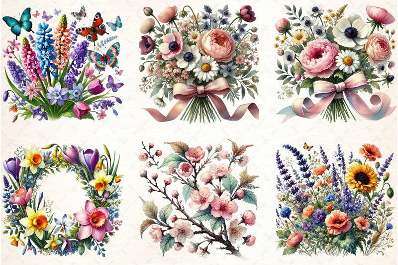 Spring Flower Clipart Bundle 8 - CraftNest - Digital Crafting and Art
