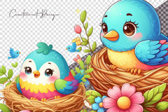 Bird Nest Clipart Bundle - CraftNest - Digital Crafting and Art