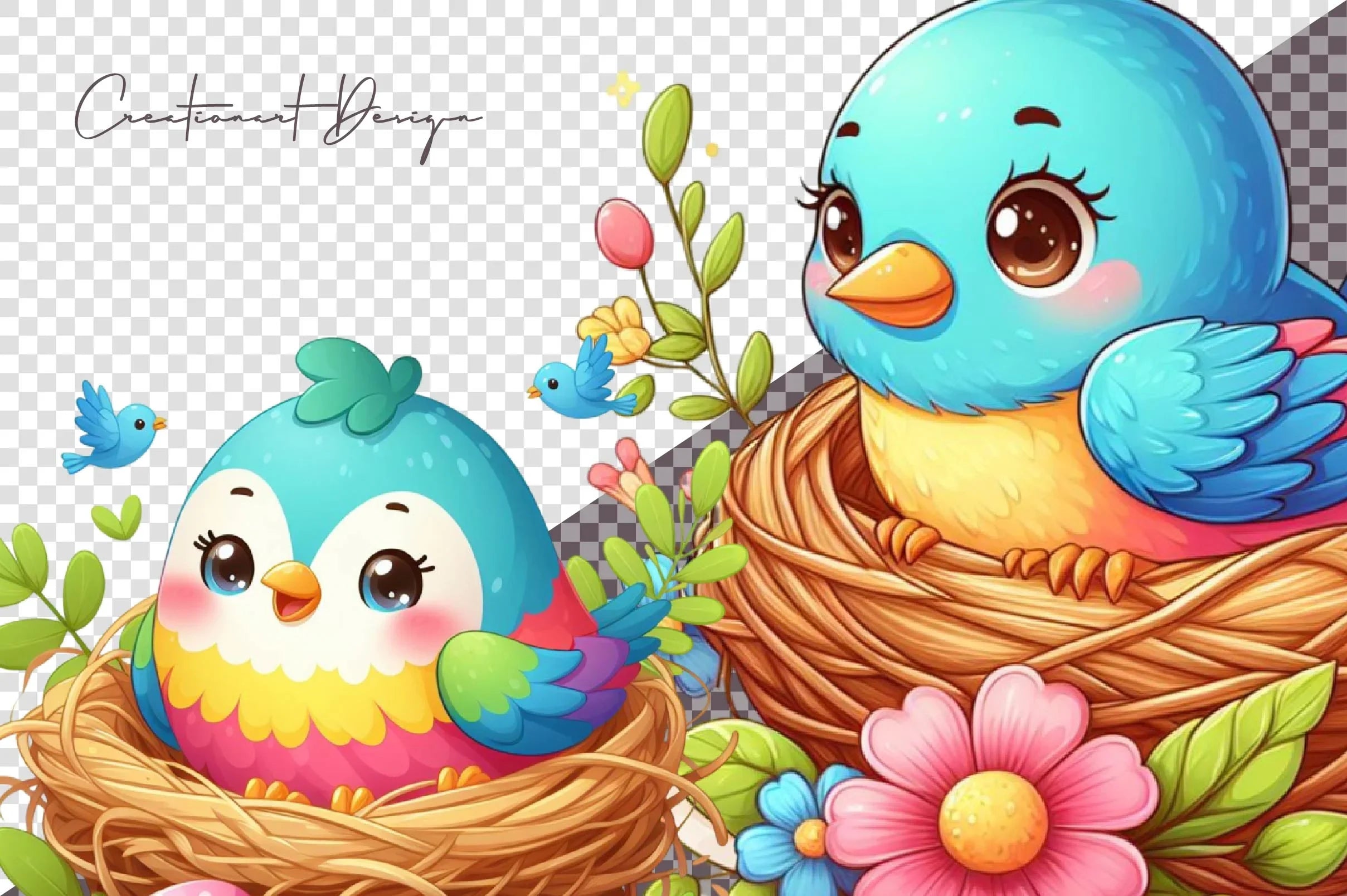 Bird Nest Clipart Bundle - CraftNest - Digital Crafting and Art