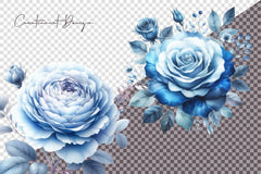 Blue Roses Clipart Bundle - CraftNest - Digital Crafting and Art
