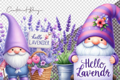 Lavender Gnomes Clipart Bundle - CraftNest - Digital Crafting and Art