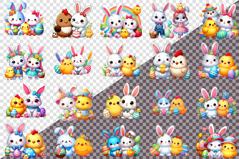 Easter Cute Bunny Clipart Bundle 1 - CraftNest - Digital Crafting and Art