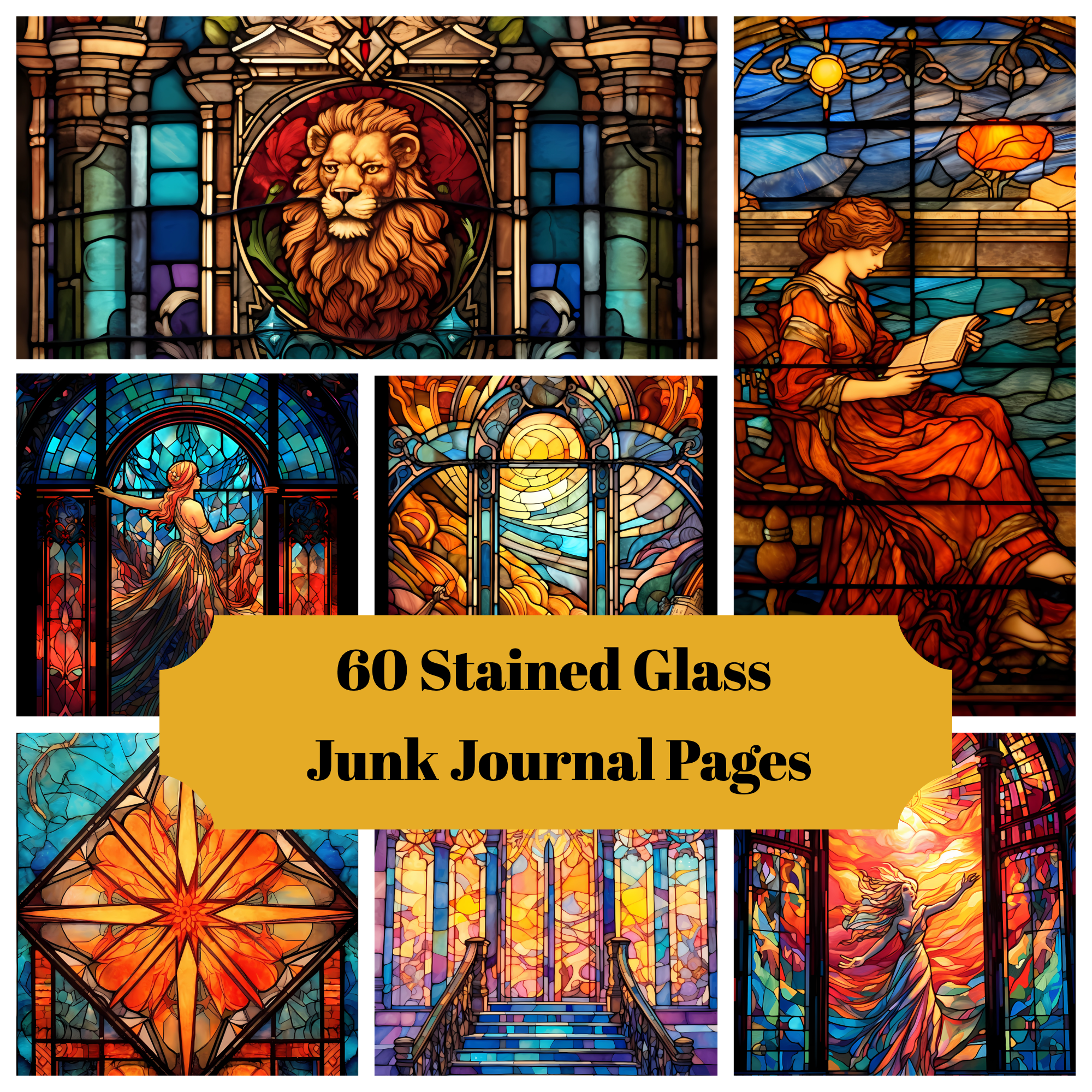 Stained Glass Junk Journal Pages - CraftNest