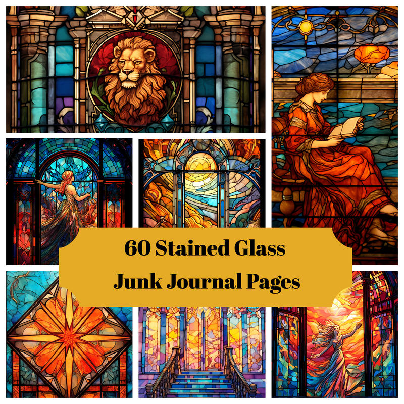 Stained Glass Junk Journal Pages - CraftNest