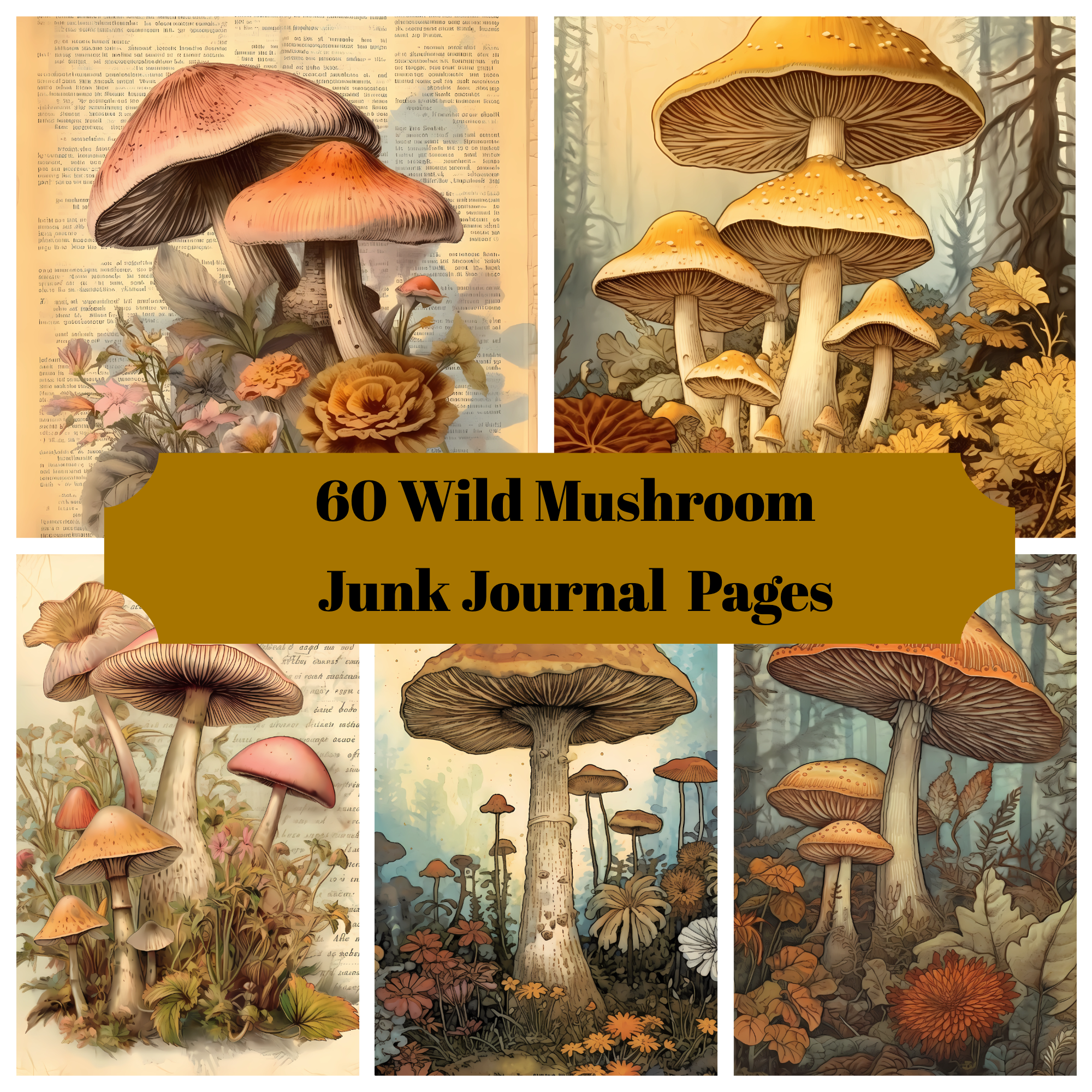 Wild Mushrooms Junk Journal Pages - CraftNest