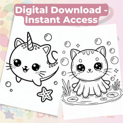 Chibi Fantasy Creatures Coloring Book Bundle - CraftNest - Digital Crafting and Art
