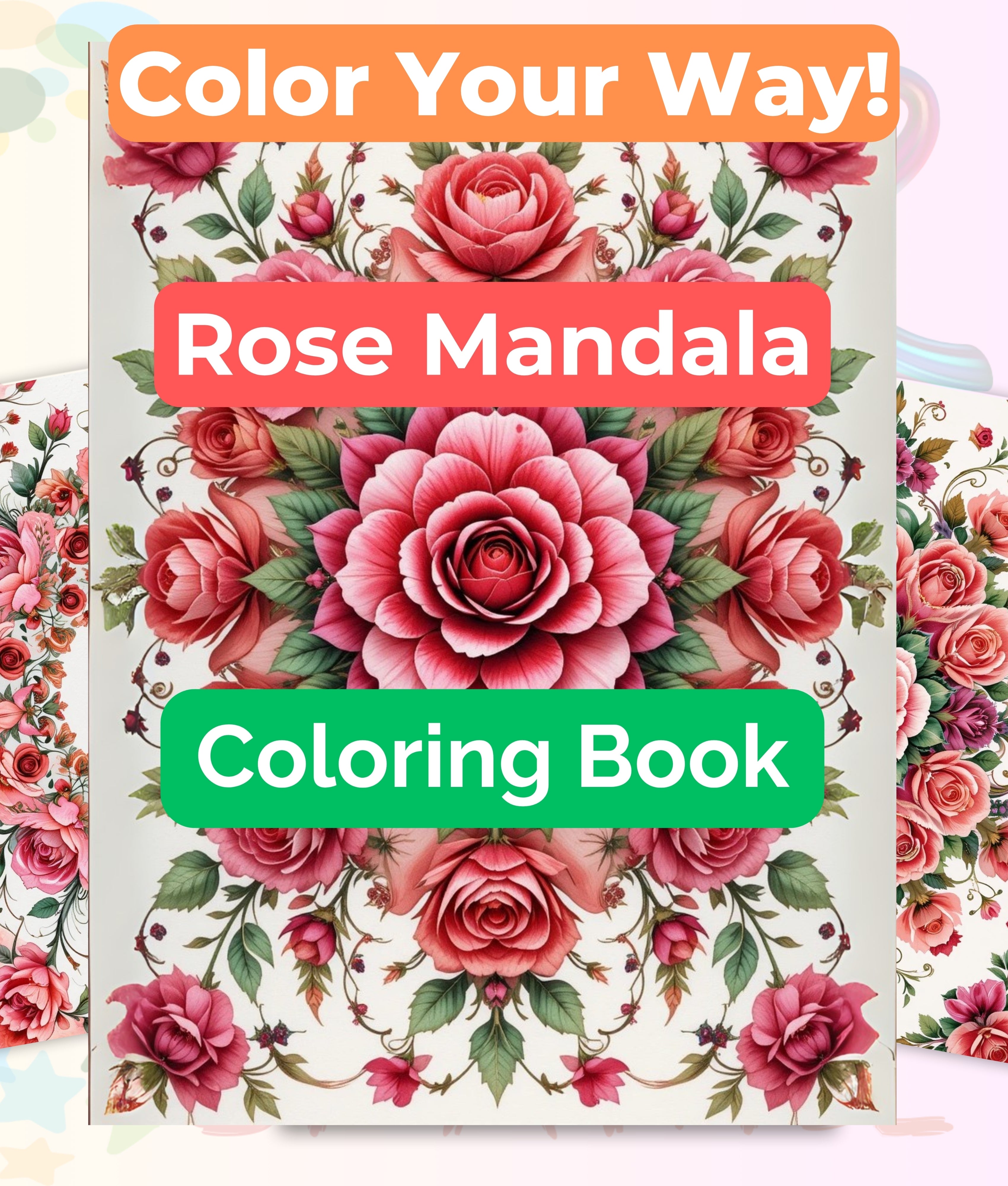 Rose Mandala Coloring Book Bundle