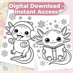 Axolotl Christmas Coloring Book Bundle - CraftNest - Digital Crafting and Art
