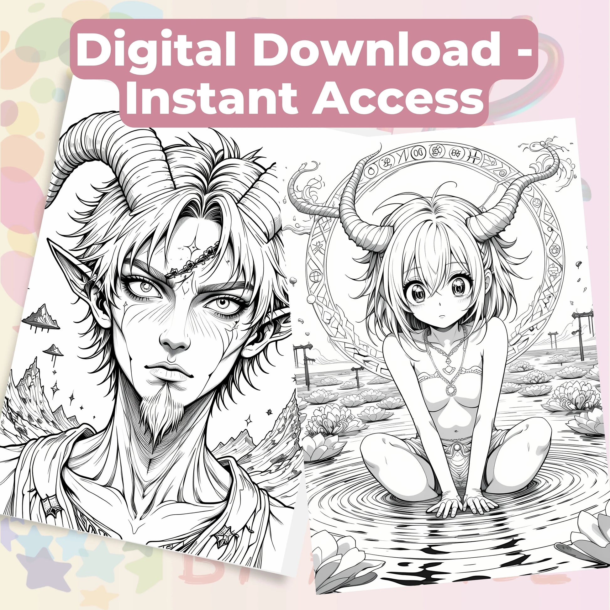 Capricorn Coloring Book Bundle - CraftNest - Digital Crafting and Art