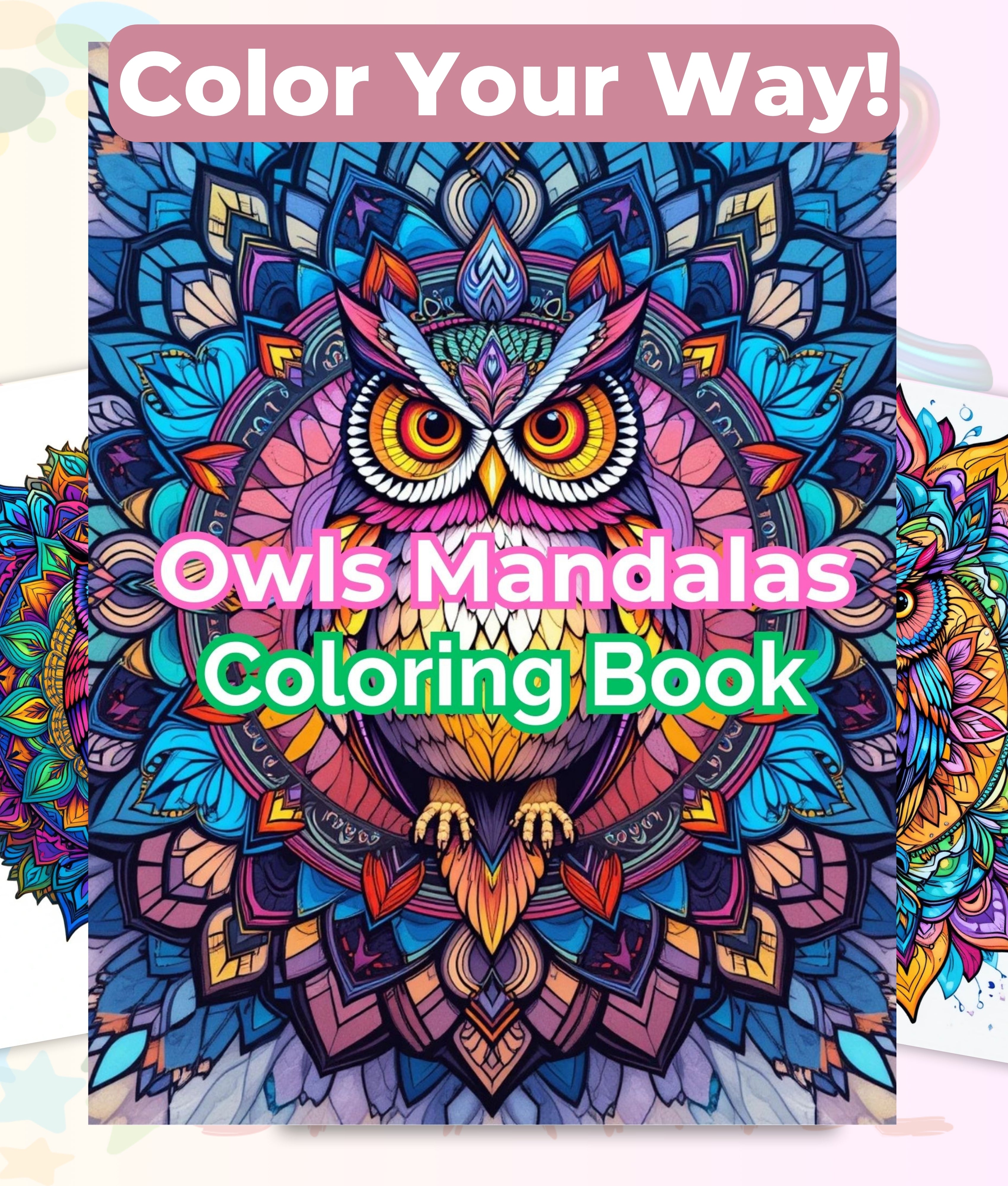 Owl Mandala Coloring Book Bundle