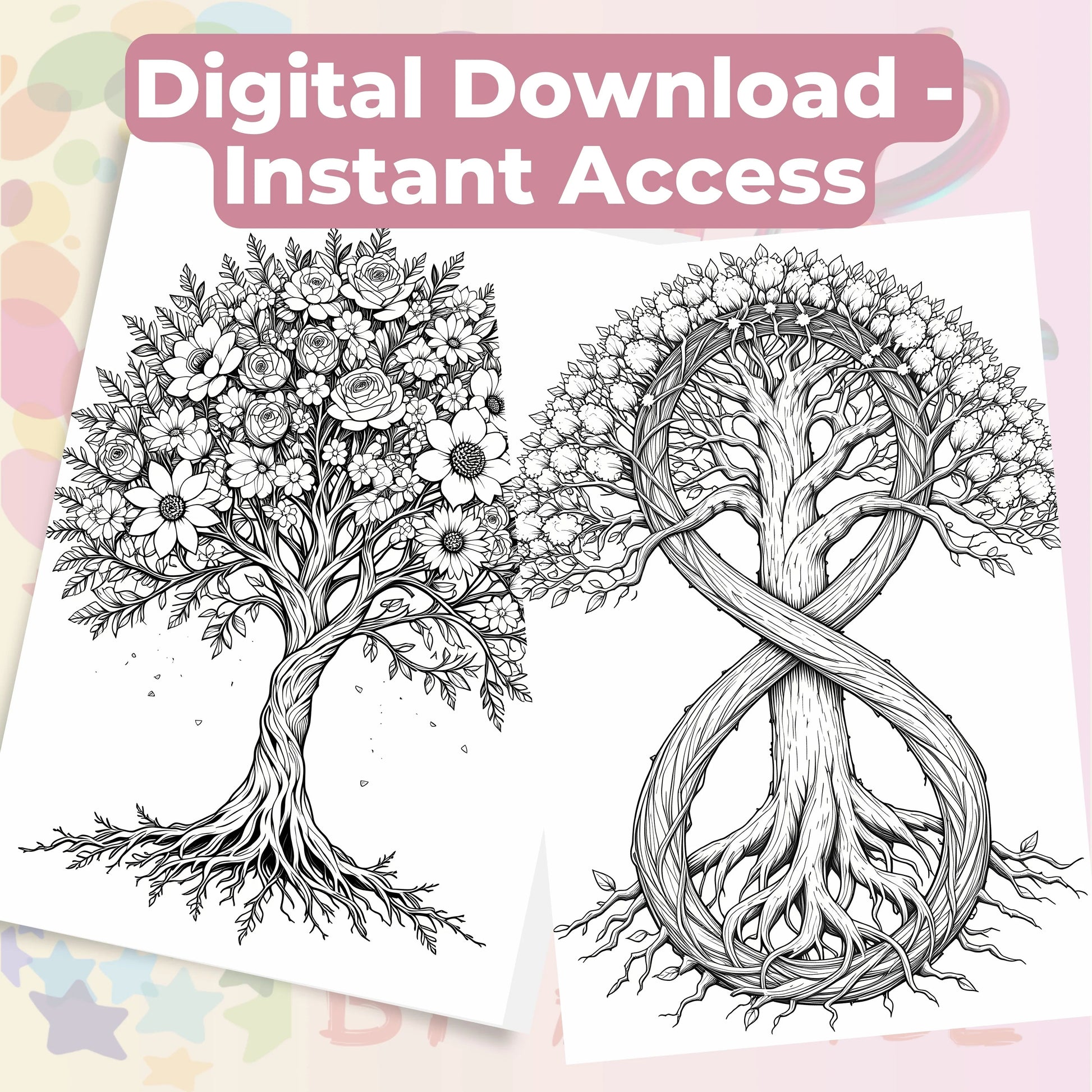 Tree of Life Coloring Book Bundle - CraftNest - Digital Crafting and Art