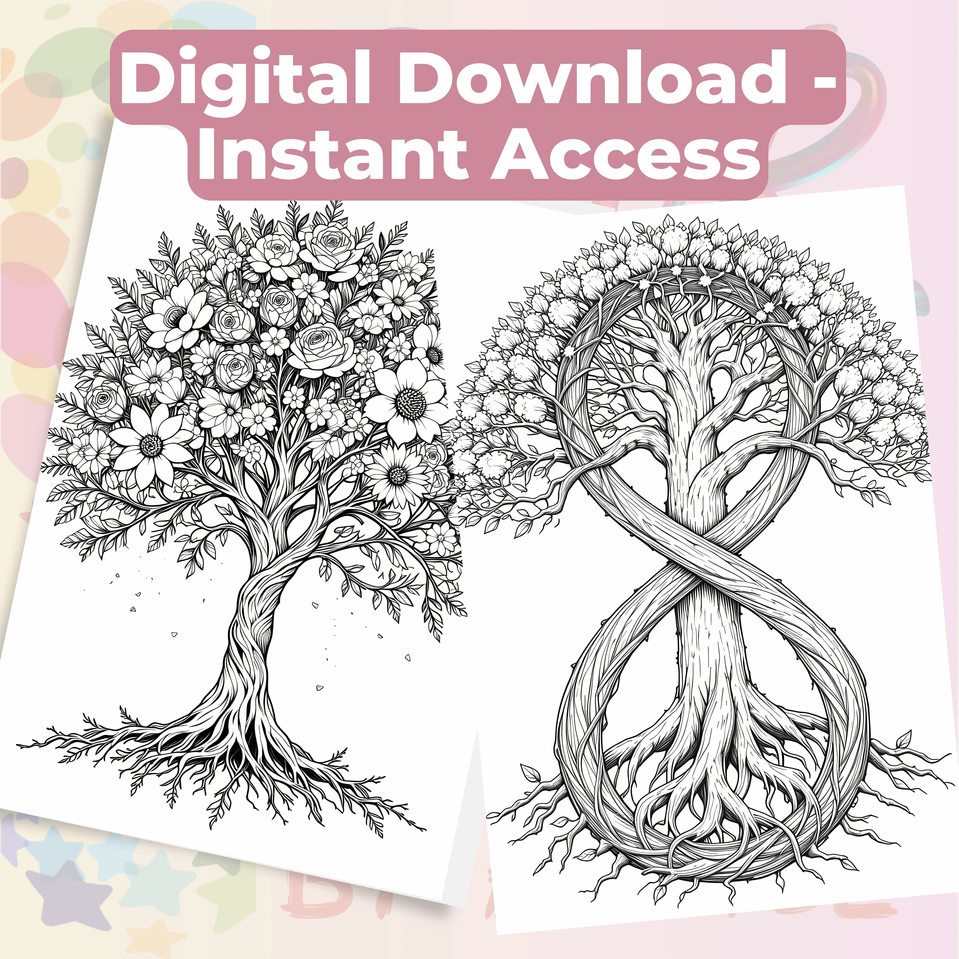 Tree of Life Coloring Book Bundle - CraftNest - Digital Crafting and Art