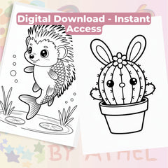 Chibi Fantasy Creatures Coloring Book Bundle - CraftNest - Digital Crafting and Art
