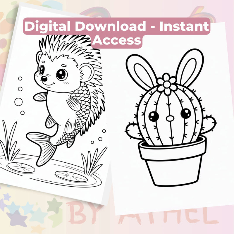 Chibi Fantasy Creatures Coloring Book Bundle - CraftNest - Digital Crafting and Art