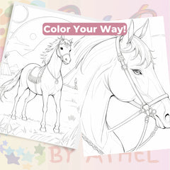 Horses Coloring Books Bundle - CraftNest - Digital Crafting and Art
