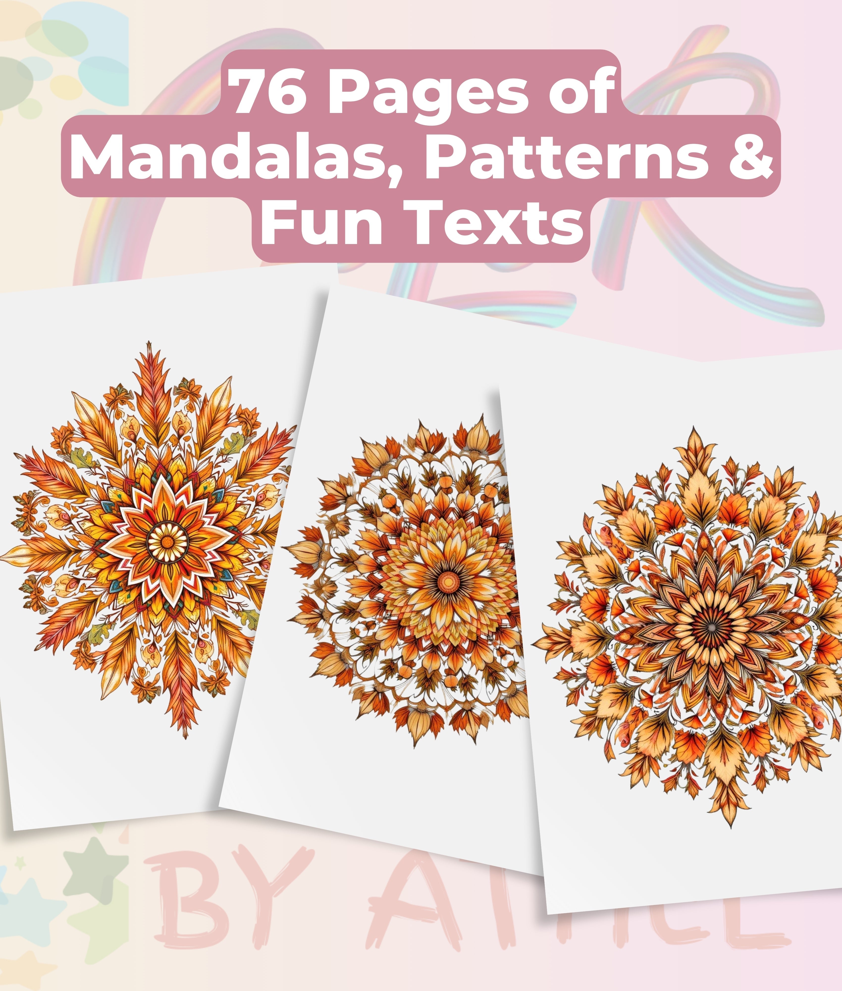 Fall Mandala & Patterns Coloring Books Bundle