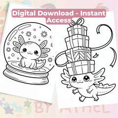 Axolotl Christmas Coloring Book Bundle - CraftNest - Digital Crafting and Art