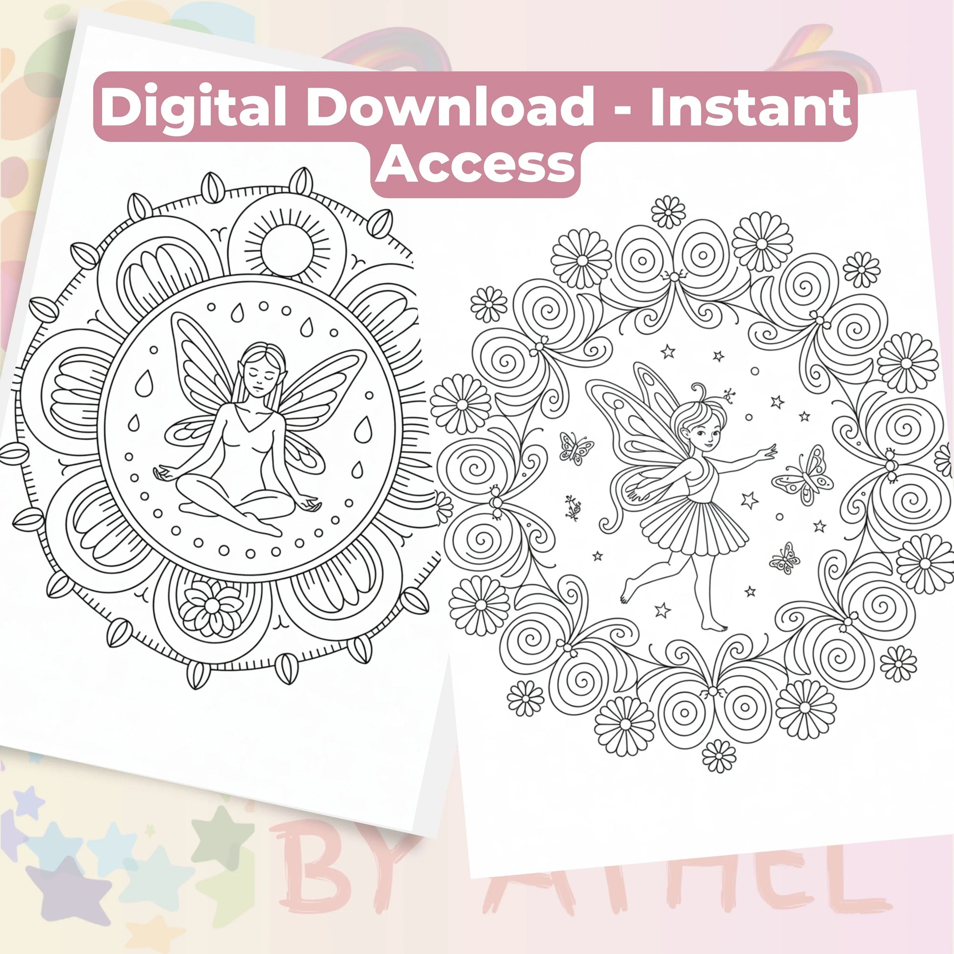 Fairy Mandala Coloring Book Bundle - CraftNest - Digital Crafting and Art