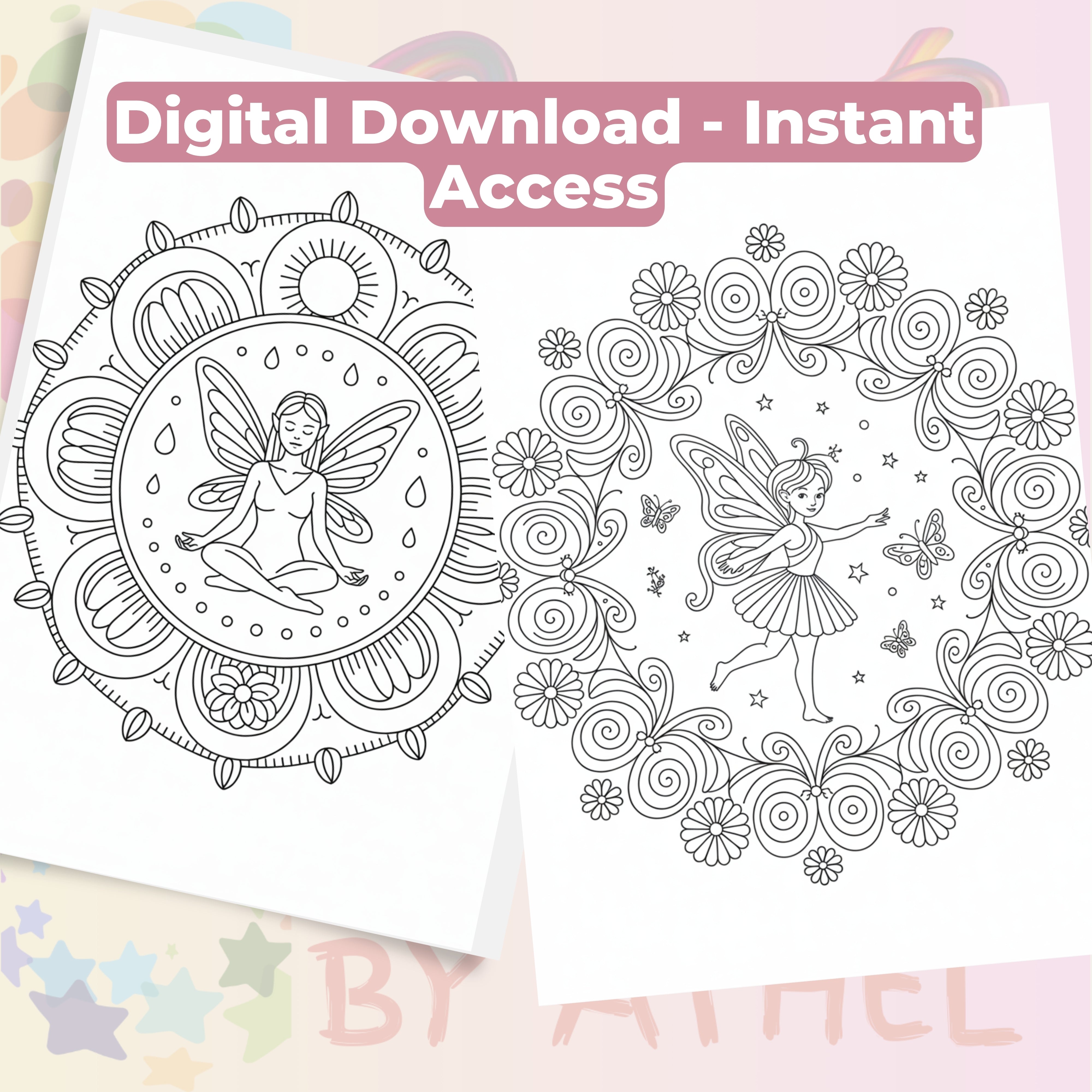 Fairy Mandala Coloring Book Bundle