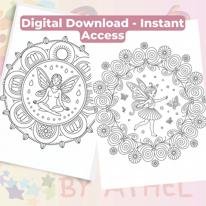 Fairy Mandala Coloring Book Bundle - CraftNest - Digital Crafting and Art