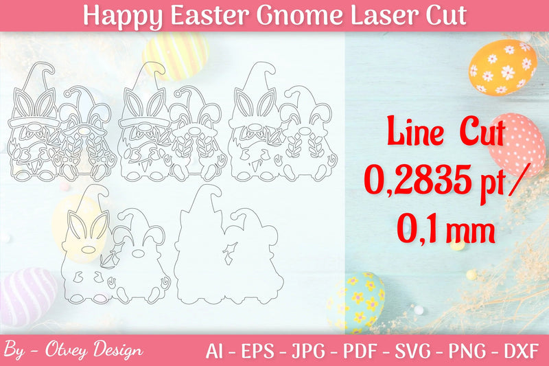Easter Gnome Laser Cut SVG Bundle 7 - CraftNest - Digital Crafting and Art