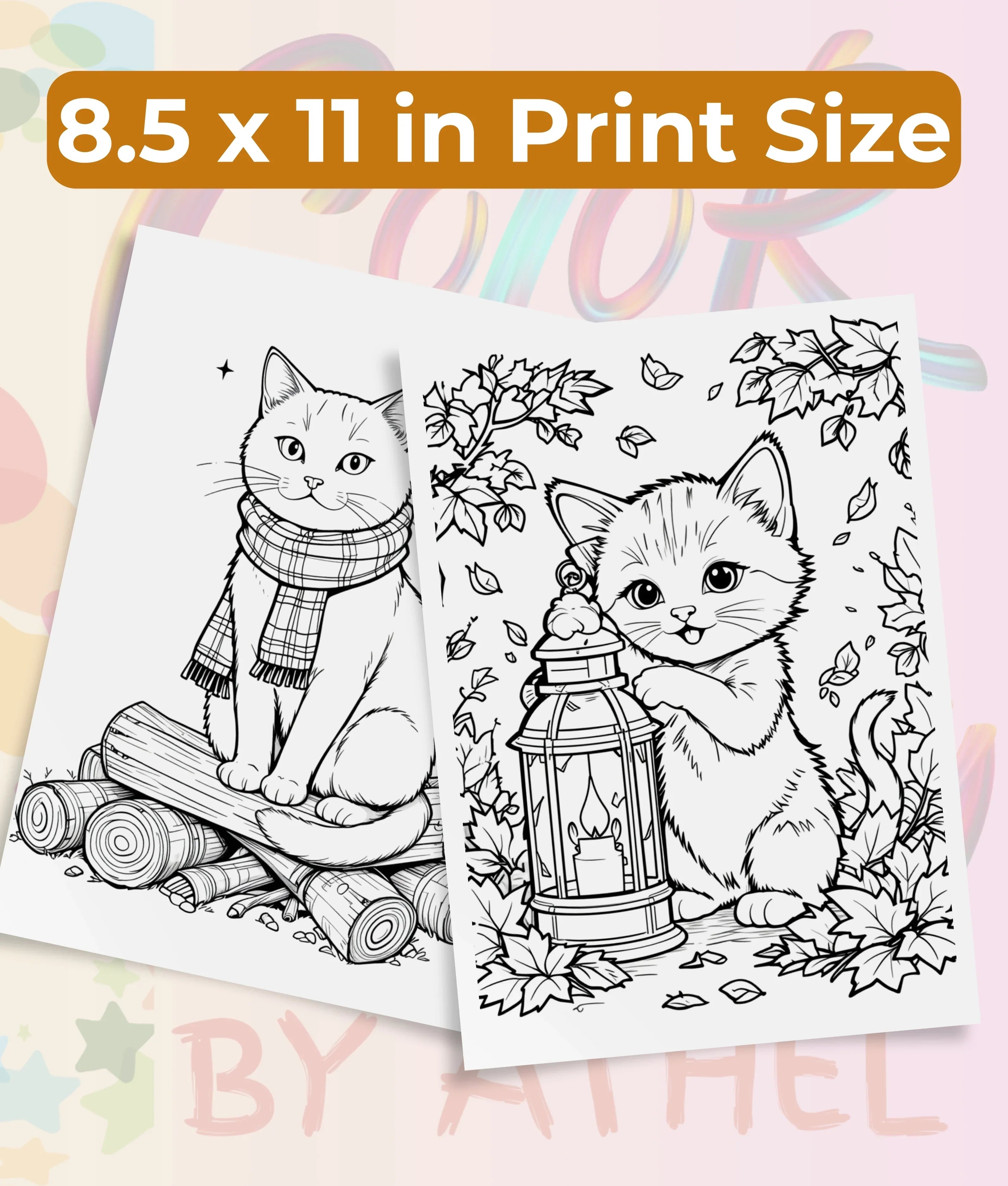 Autumn Cats Coloring Book Bundle - CraftNest - Digital Crafting and Art