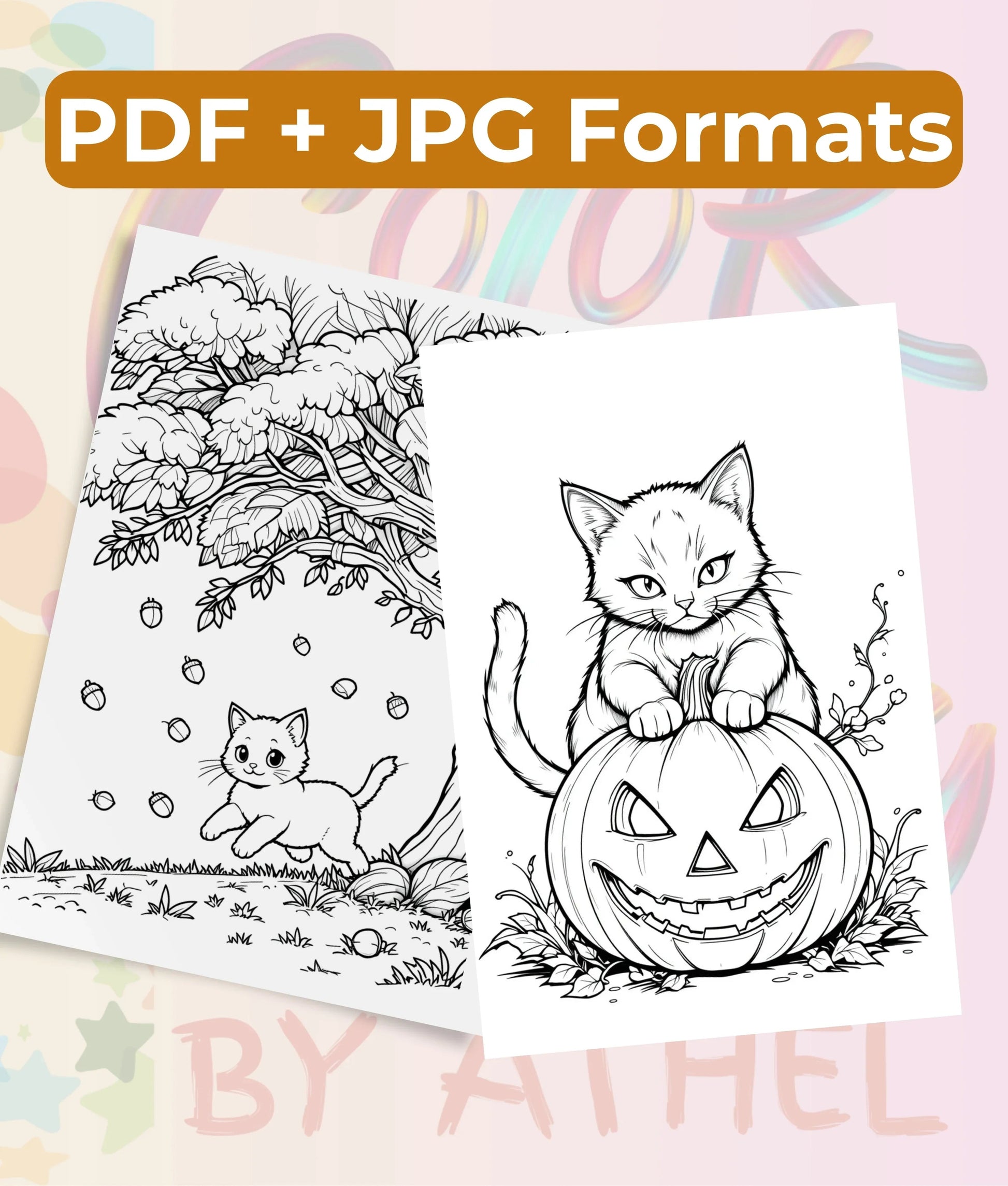 Autumn Cats Coloring Book Bundle - CraftNest - Digital Crafting and Art