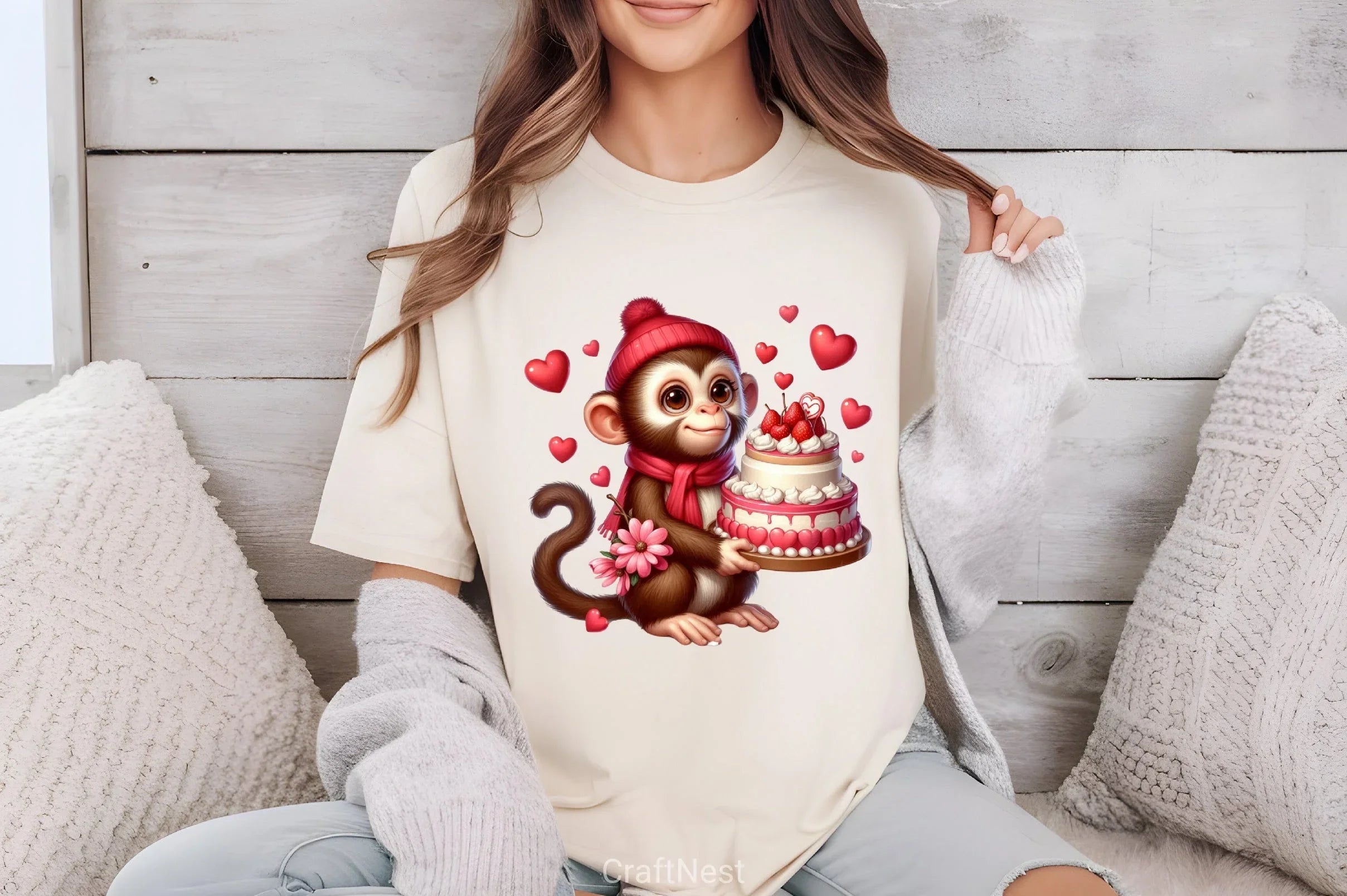Valentine Monkey Clipart Bundle - CraftNest - Digital Crafting and Art