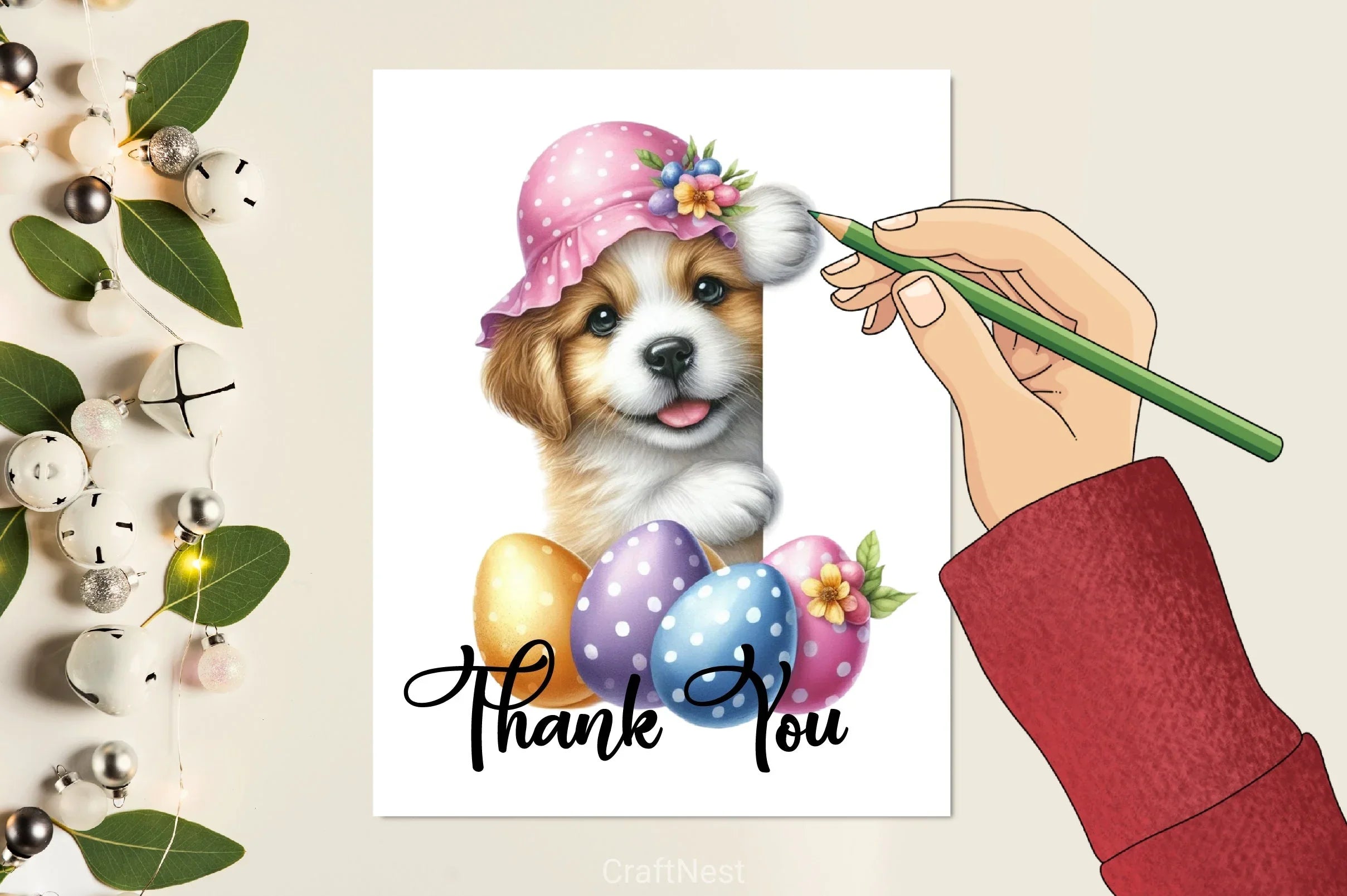 Easter Dog Peeking Clipart Bundle - CraftNest - Digital Crafting and Art